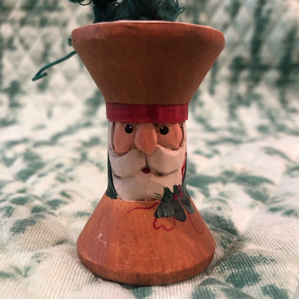 Midwest of Cannon Falls Eddie Walker Wooden Santa thread spool
